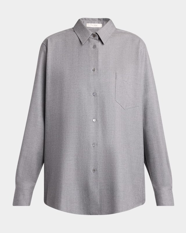 Pino Wool Button-Down Shirt